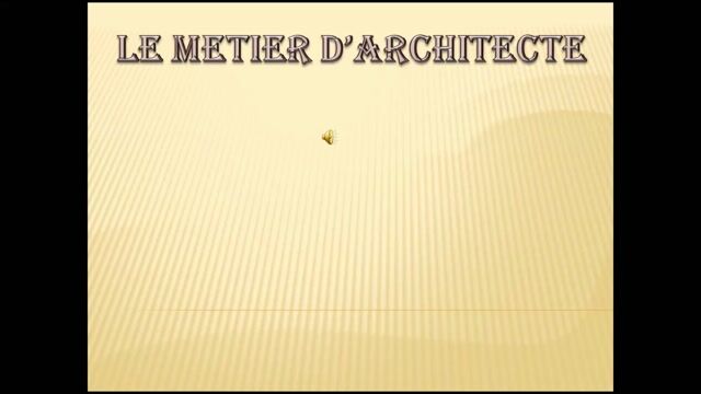 Le métier d'architecte