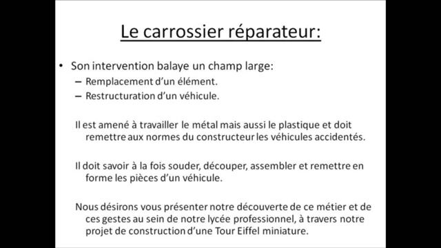 Découverte ludique du métier de carrossier