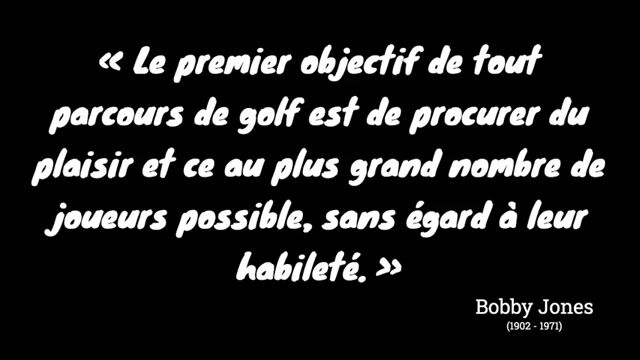 Le green, c'est mon parcours