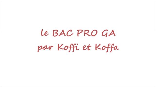 Le BAC PRO GA par Koffi et Koffa