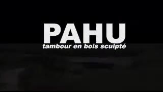 PAHU, tambour en bois sculpté